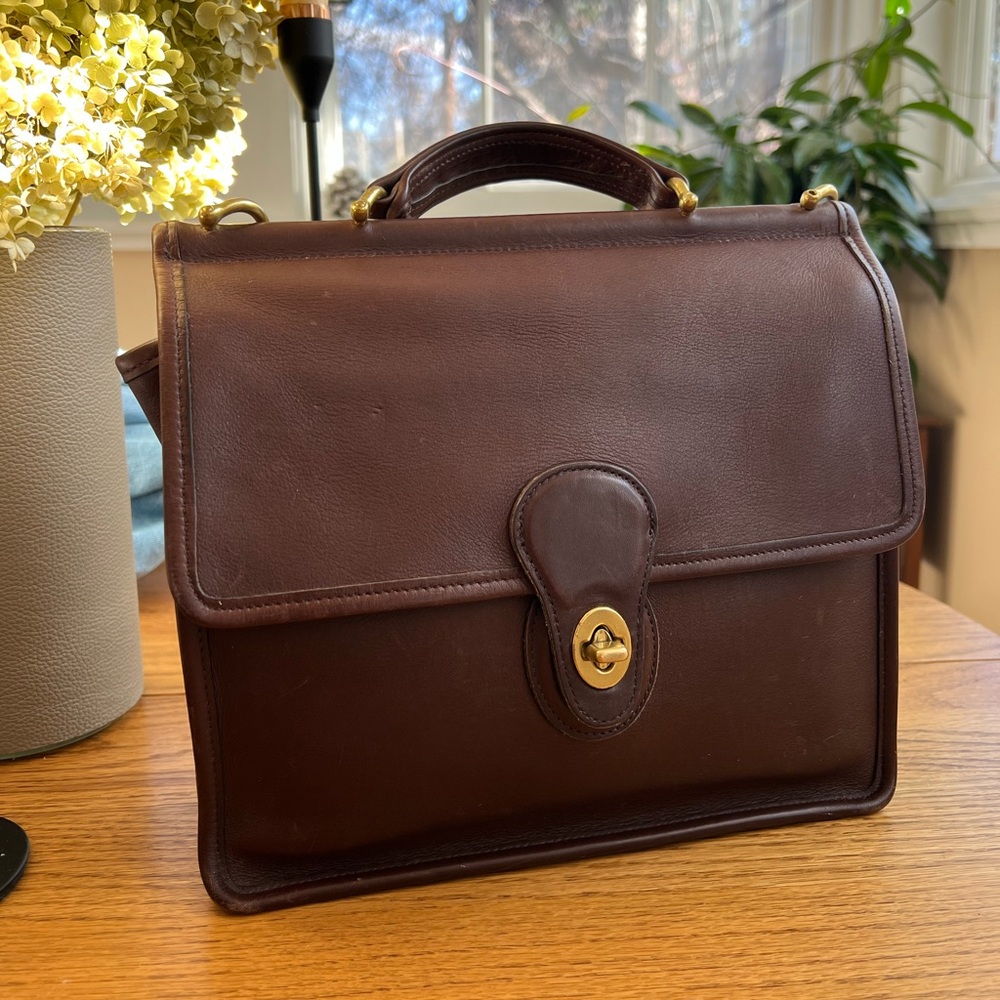 COACH Vintage (#9927) “Willis” Brown Leather Satchel/ Crossbody Bag